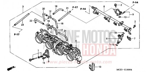 THROTTLE BODY (ASSY.) CB900F3 de 2003